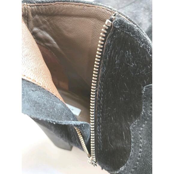 Womens Jigsaw Calfhair Ankle Boots Leather Zip-Up Black Size 39 US 8.5 - Picture 11 of 12